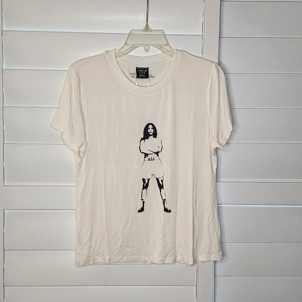 Laila Ali boxer women's empowerment comfy soft stretch tee shirt